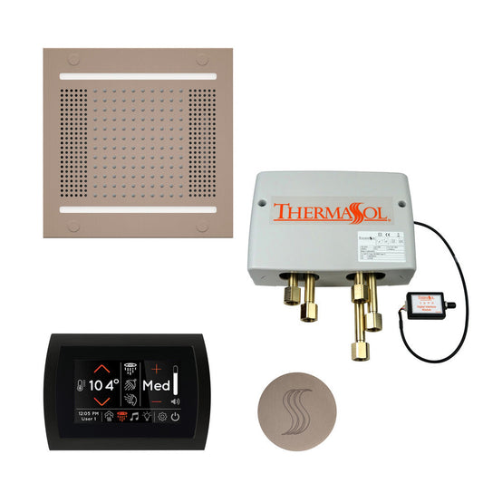 ThermaSol The Total Wellness Satin Nickel Finish Hydrovive14 Package with 5" Flushmount SignaTouch and Round SteamVection