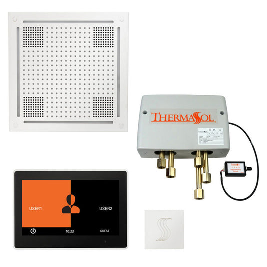 ThermaSol The Total Wellness White Finish Hydrovive Package with 10" ThermaTouch and Square SteamVection
