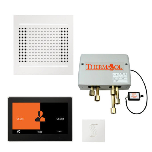 ThermaSol The Total Wellness White Finish Hydrovive14 Package with 10" ThermaTouch and Square SteamVection