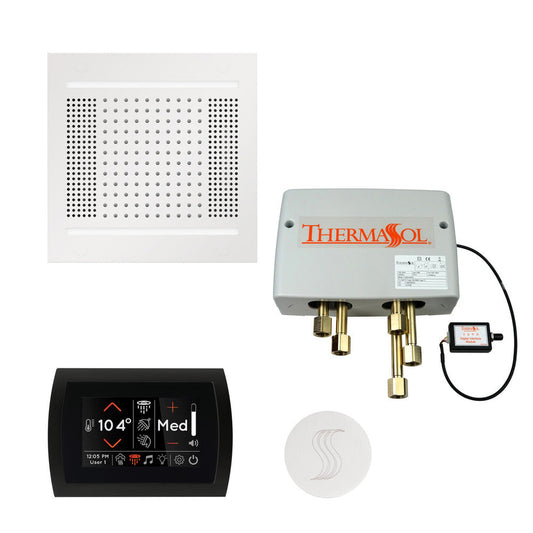 ThermaSol The Total Wellness White Finish Hydrovive14 Package with 5" Flushmount SignaTouch and Round SteamVection