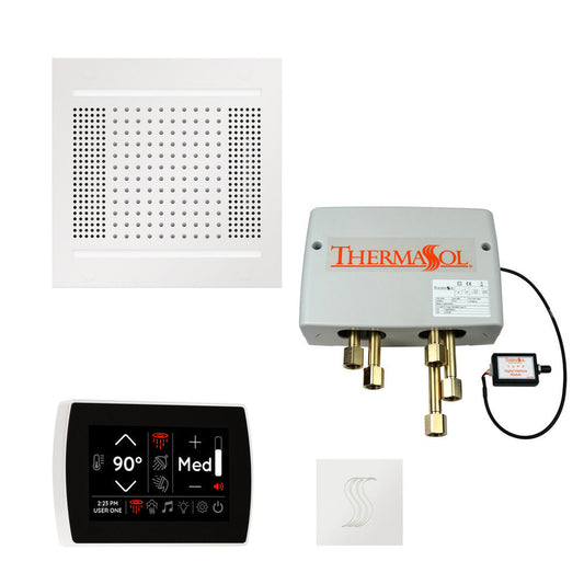 ThermaSol The Total Wellness White Finish Hydrovive14 Package with 5" Recessed SignaTouch and Square SteamVection