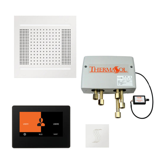 ThermaSol The Total Wellness White Finish Hydrovive14 Package with 7" ThermaTouch and Square SteamVection