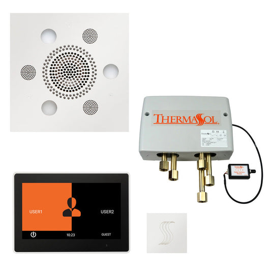 ThermaSol The Total Wellness White Finish Serenity Advanced Square Package with 10" ThermaTouch and Square SteamVection