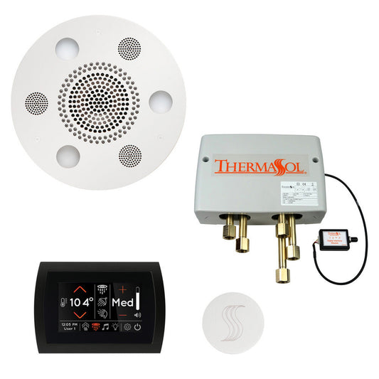 ThermaSol The Total Wellness White Finish Serenity Advancedd Round Package with 5" Flushmount SignaTouch and Round SteamVection