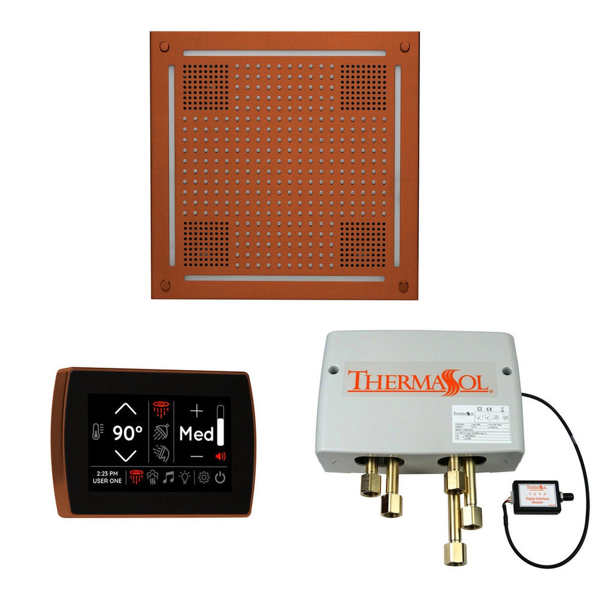 ThermaSol The Wellness Antique Copper Finish Hydrovive Shower Package with 5" Recessed SignaTouch