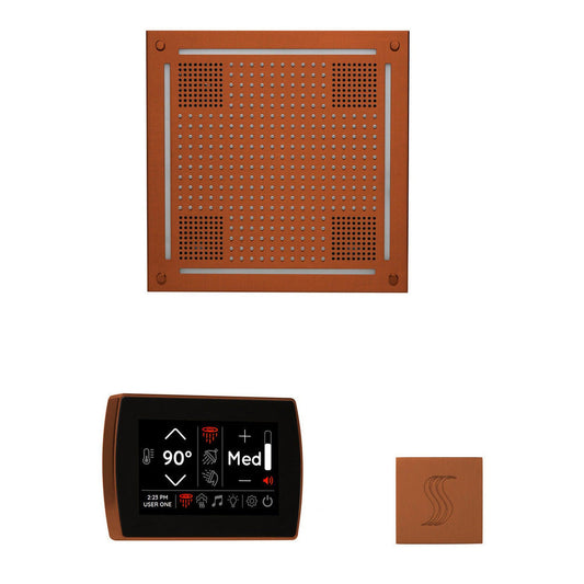 ThermaSol The Wellness Antique Copper Finish Hydrovive Steam Package with 5" Recessed SignaTouch and Round SteamVection