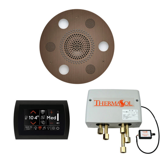 ThermaSol The Wellness Antique Copper Finish Serenity Advanced Round Shower Package with 5" Flushmount SignaTouch