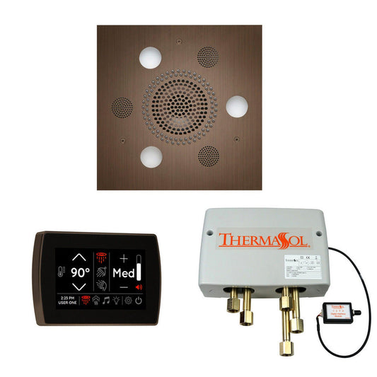 ThermaSol The Wellness Antique Copper Finish Serenity Advanced Round Shower Package with 5" Recessed SignaTouch