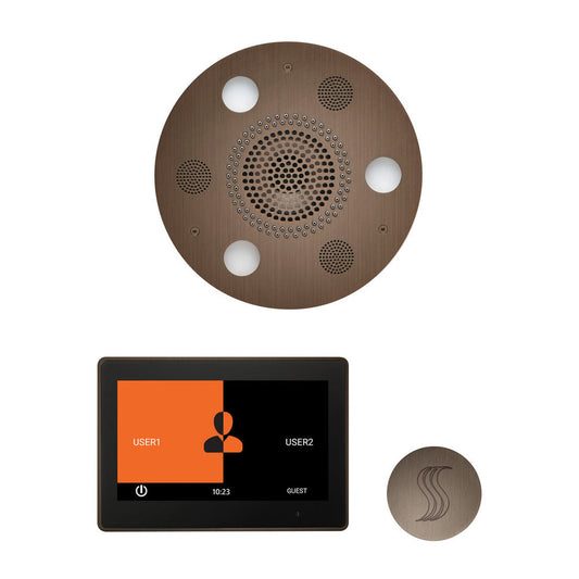 ThermaSol The Wellness Antique Copper Finish Serenity Advanced Round Steam Package with 10" ThermaTouch and SteamVection