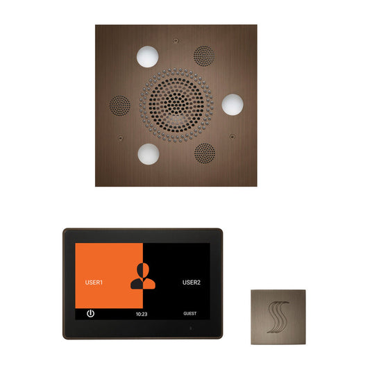 ThermaSol The Wellness Antique Copper Finish Serenity Advanced Square Steam Package with 10" ThermaTouch and SteamVection