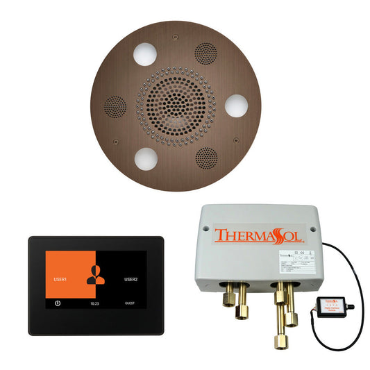 ThermaSol The Wellness Antique Copper Finish Serenity Advancedd Round Shower Package with 7" ThermaTouch