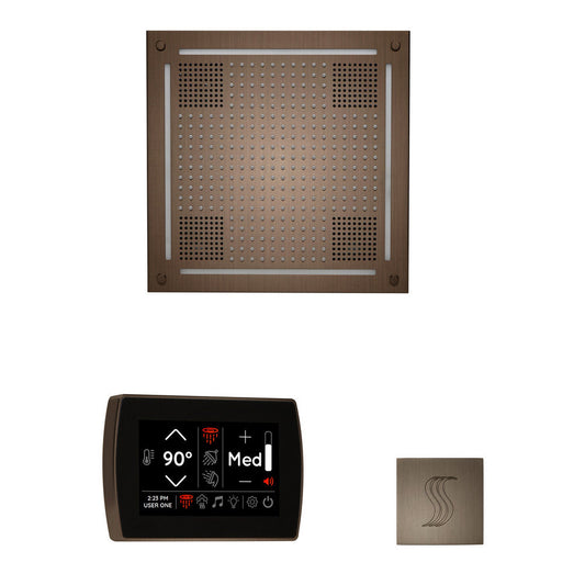 ThermaSol The Wellness Antique Nickel Finish Hydrovive Steam Package with 5" Recessed SignaTouch and Round SteamVection