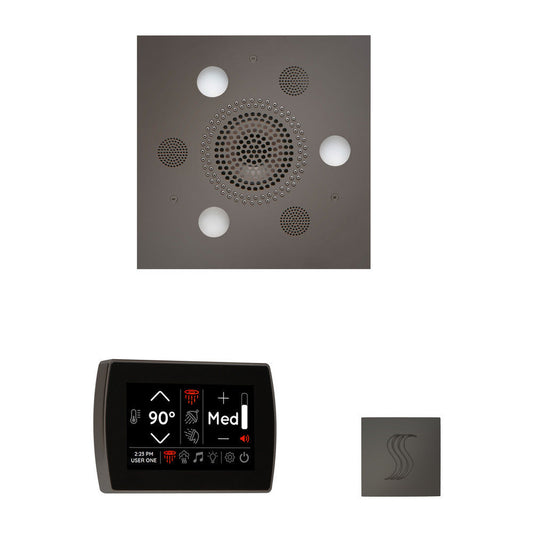 ThermaSol The Wellness Black Nickel Finish Serenity Advanced Square Package with 5" SignaTouch and SteamVection