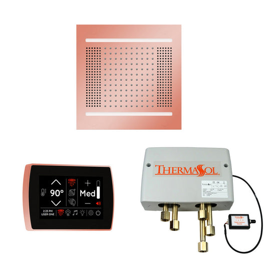 ThermaSol The Wellness Copper Finish Hydrovive14 Shower Package with 5" Recessed SignaTouch