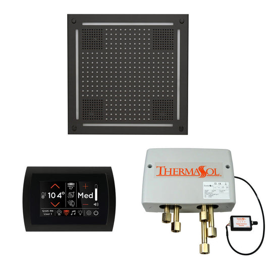 ThermaSol The Wellness Matte Black Finish Hydrovive Shower Package with 5" Flushmount SignaTouch