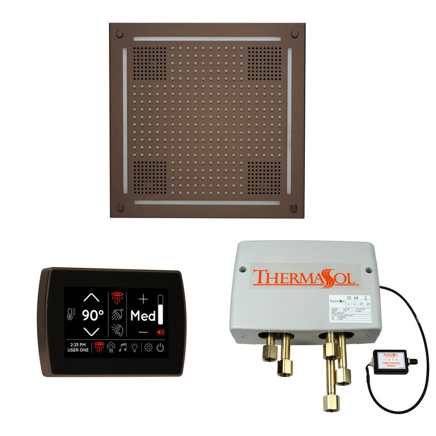 ThermaSol The Wellness Oil Rubbed Bronze Finish Hydrovive Shower Package with 5" Recessed SignaTouch