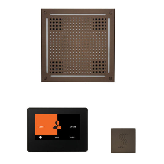 ThermaSol The Wellness Oil Rubbed Bronze Finish Hydrovive Steam Square Package with 7" ThermaTouch and SteamVection