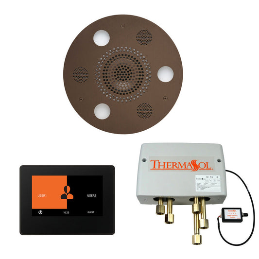 ThermaSol The Wellness Oil Rubbed Bronze Finish Serenity Advancedd Round Shower Package with 7" ThermaTouch