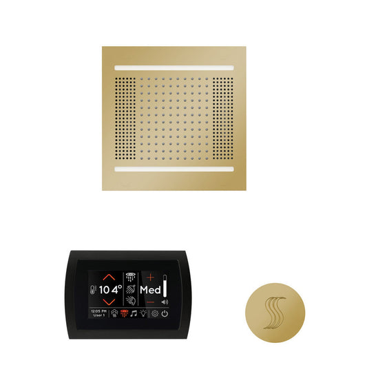 ThermaSol The Wellness Polished Brass Finish Hydrovive14 Steam Package with 5" Flushmount SignaTouch and Round SteamVection