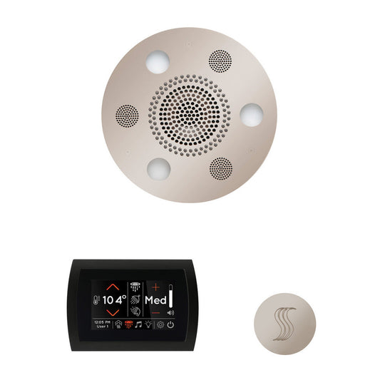 ThermaSol The Wellness Polished Nickel Finish Serenity Advanced Round Package with 5" SignaTouch and SteamVection