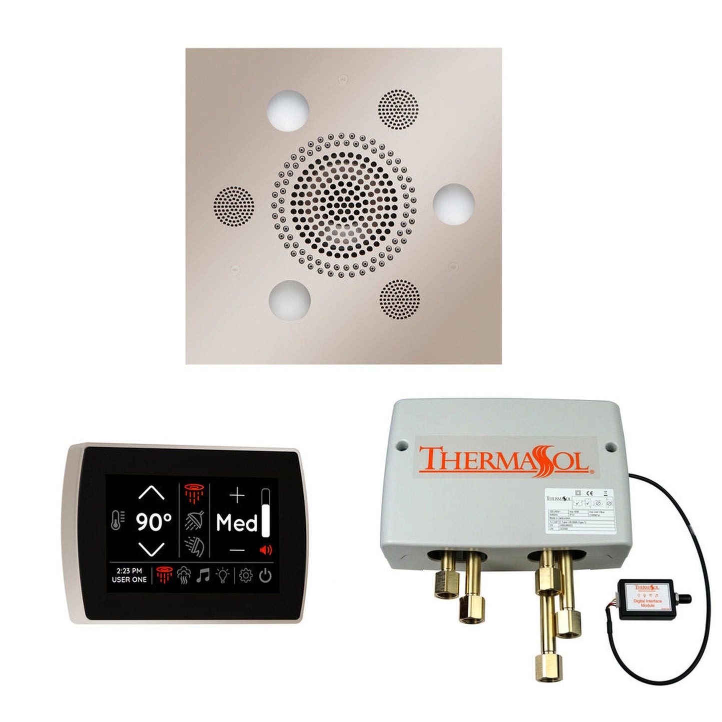 ThermaSol The Wellness Polished Nickel Finish Serenity Advanced Round Shower Package with 5" Recessed SignaTouch
