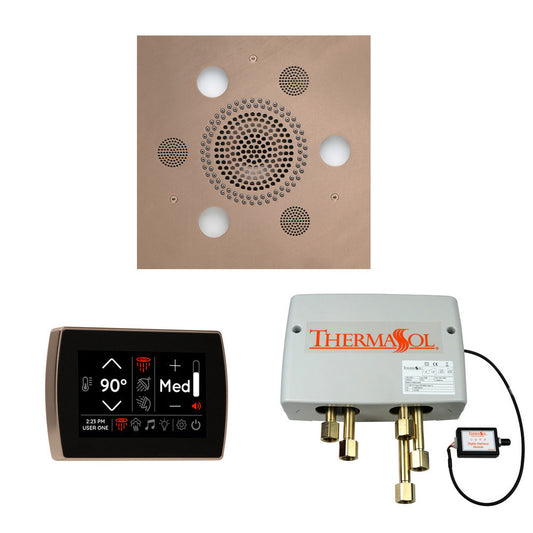 ThermaSol The Wellness Satin Nickel Finish Serenity Advanced Round Shower Package with 5" Recessed SignaTouch