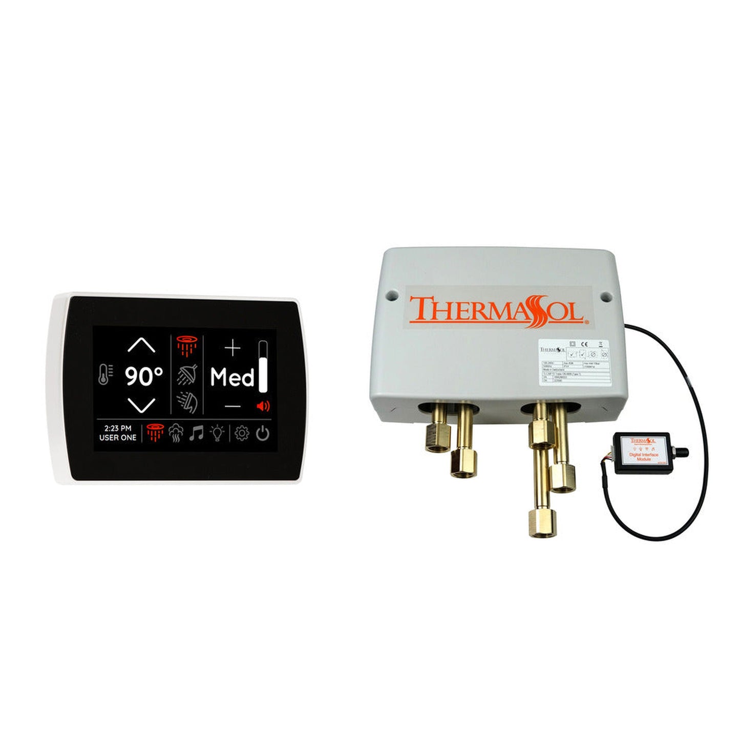 ThermaSol White Finish Digital Shower Valve and 5" Flushmount SignaTouch Package