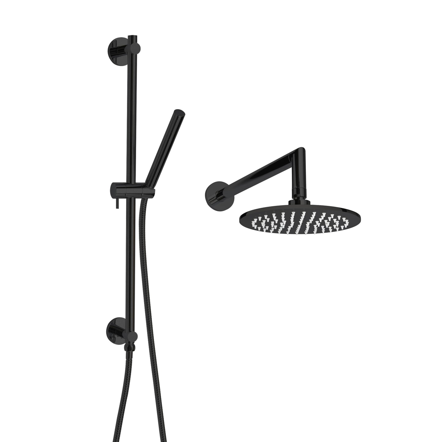 Thermasol Matte Black Round Essential Shower Fixture Package