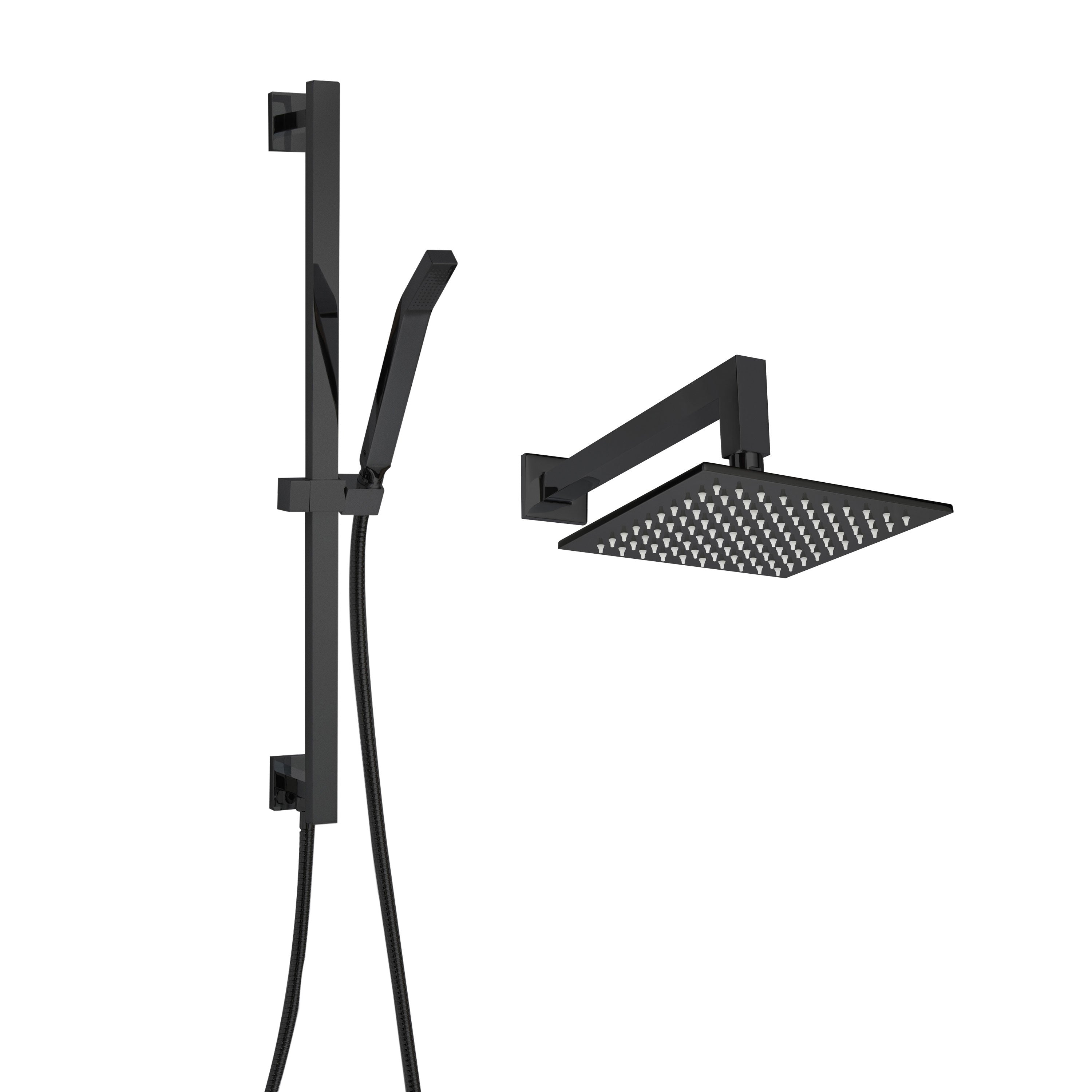 Thermasol Matte Black Square Essential Shower Fixture Package – US Bath ...