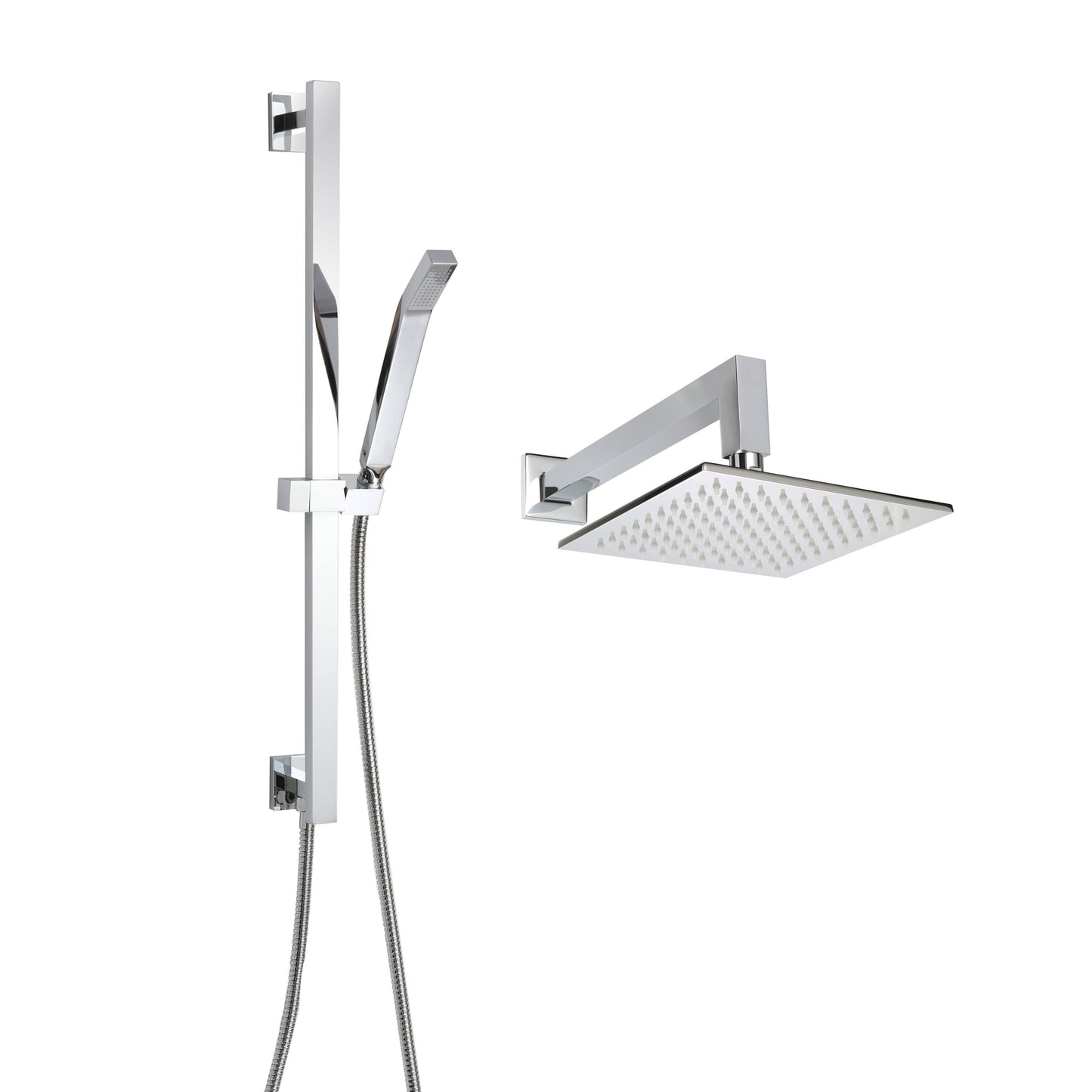 Thermasol Polished Chrome Square Essential Shower Fixture Package