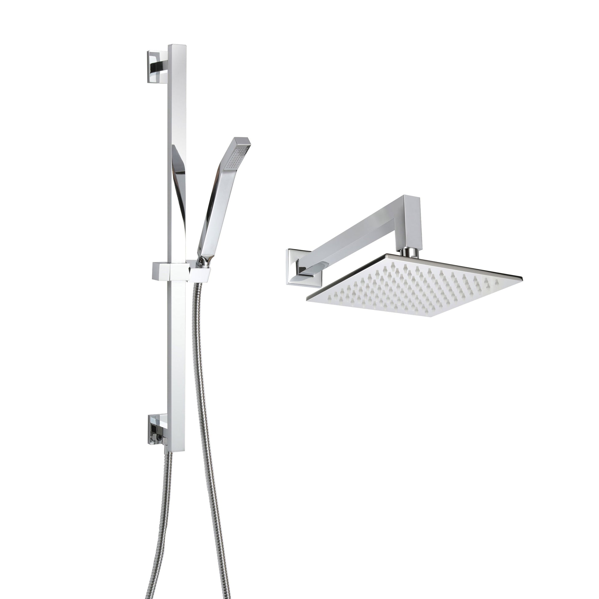Thermasol Polished Chrome Square Essential Shower Fixture Package
