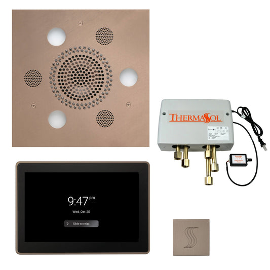 Thermasol Square Serenity Advanced Rainhead Satin Nickel Total Wellness Package