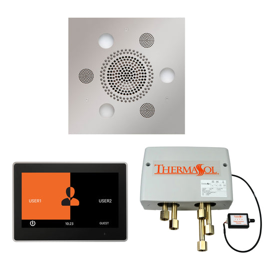 Thermasol ThermaTouch2 10 Control Polished Chrome Square Serenity Advanced Rainhead Wellness Shower Package With Digital Shower Valve