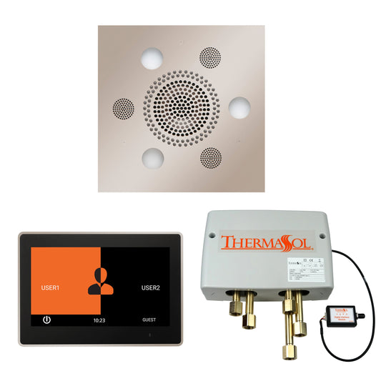 Thermasol ThermaTouch2 10 Control Polished Nickel Square Serenity Advanced Rainhead Wellness Shower Package With Digital Shower Valve