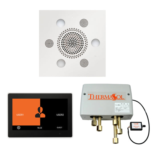 Thermasol ThermaTouch2 10 Control White Square Serenity Advanced Rainhead Wellness Shower Package With Digital Shower Valve