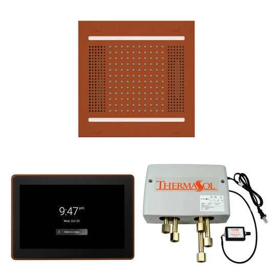 Thermasol ThermaTouch2 15 Control Antique Copper HydroVive 14 Wellness Shower Package With Digital Shower Valve
