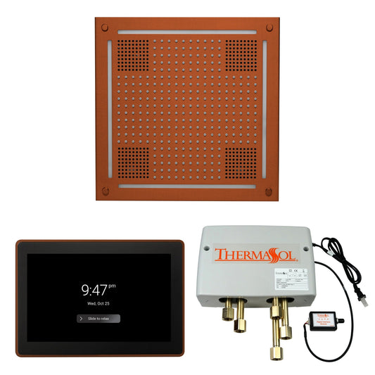 Thermasol ThermaTouch2 15 Control Antique Copper HydroVive 18 Wellness Shower Package With Digital Shower Valve