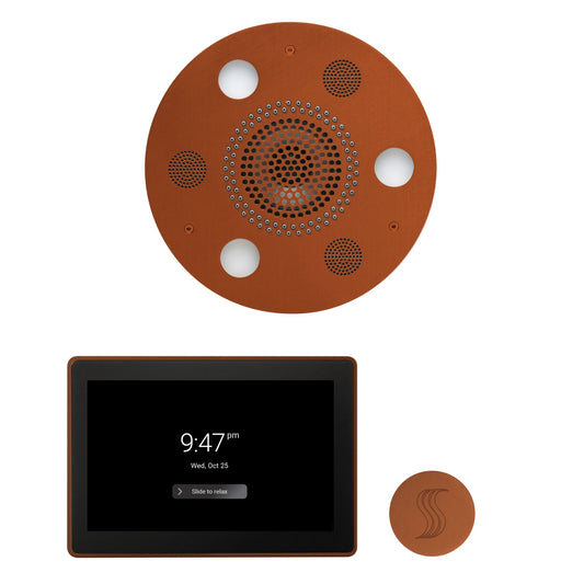 Thermasol ThermaTouch2 15 Control Antique Copper Round Serenity Advanced Rainhead Wellness Steam Package With Round Steam Head Kit