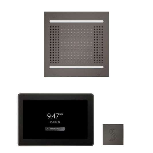 Thermasol ThermaTouch2 15 Control Black Nickel HydroVive 14 Wellness Steam Package With Square Steam Head Kit
