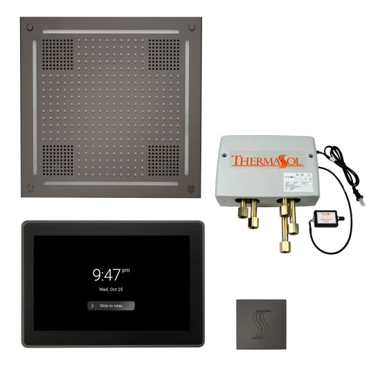 Thermasol ThermaTouch2 15 Control Black Nickel HydroVive 18 Total Wellness Package With Square Steam Head Kit