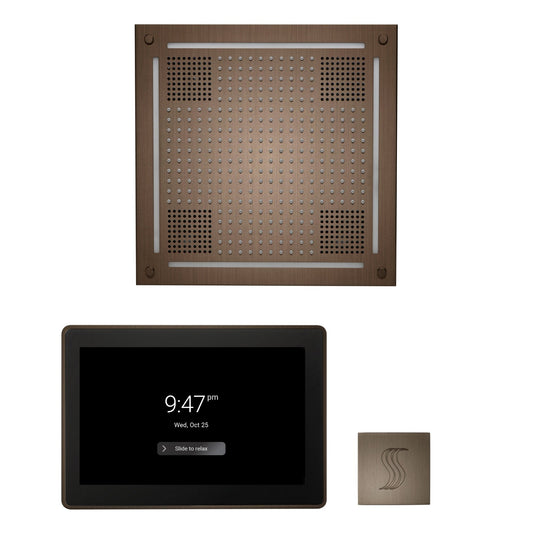 Thermasol ThermaTouch2 15 Control Black Nickel HydroVive 18 Wellness Steam Package With Square Steam Head Kit