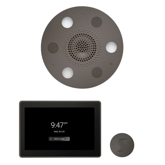 Thermasol ThermaTouch2 15 Control Black Nickel Round Serenity Advanced Rainhead Wellness Steam Package With Round Steam Head Kit