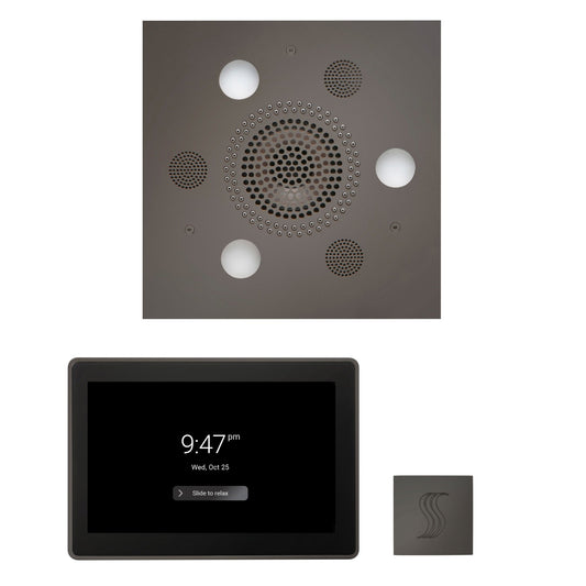 Thermasol ThermaTouch2 15 Control Black Nickel Square Serenity Advanced Rainhead Wellness Steam Package With Square Steam Head Kit
