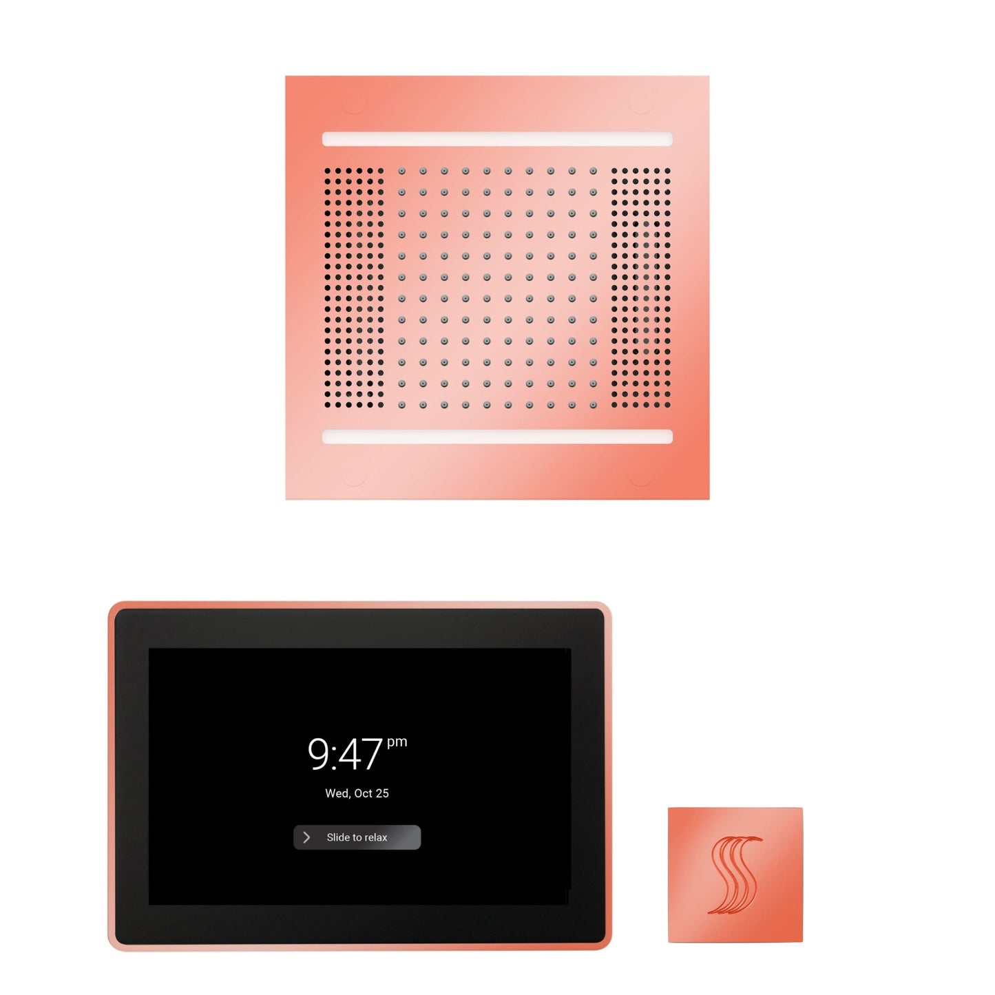 Thermasol ThermaTouch2 15 Control Copper HydroVive 14 Wellness Steam Package With Square Steam Head Kit