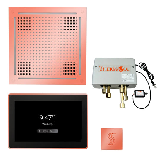 Thermasol ThermaTouch2 15 Control Copper HydroVive 18 Total Wellness Package With Square Steam Head Kit