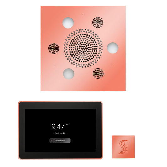 Thermasol ThermaTouch2 15 Control Copper Square Serenity Advanced Rainhead Wellness Steam Package With Square Steam Head Kit