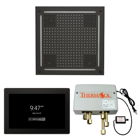 Thermasol ThermaTouch2 15 Control Matte Black HydroVive 18 Wellness Shower Package With Digital Shower Valve