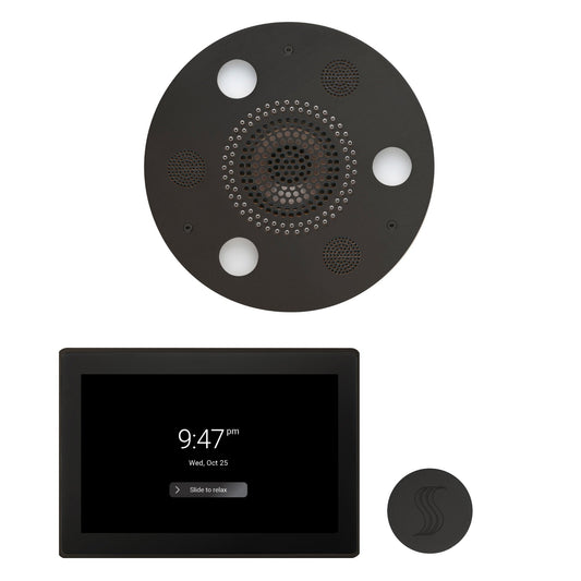Thermasol ThermaTouch2 15 Control Matte Black Round Serenity Advanced Rainhead Wellness Steam Package With Round Steam Head Kit