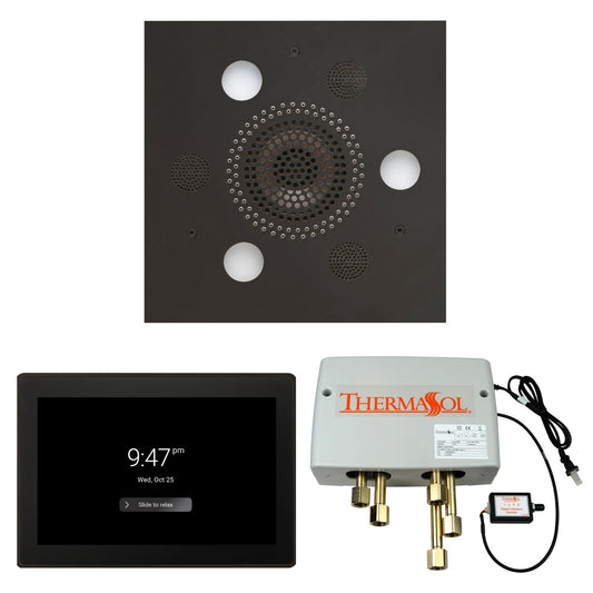 Thermasol ThermaTouch2 15 Control Matte Black Square Serenity Advanced Rainhead Wellness Shower Package With Digital Shower Valve