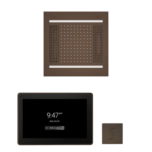 Thermasol ThermaTouch2 15 Control Oil Rubbed Bronze HydroVive 14 Wellness Steam Package With Square Steam Head Kit